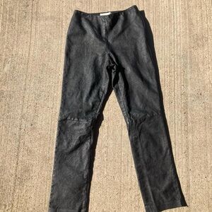 Vintage 90s High Waisted Black Leather Hugo Buscati Pants
